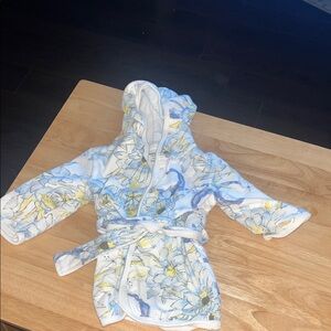 Floral Hooded Burts Bees Baby Robe